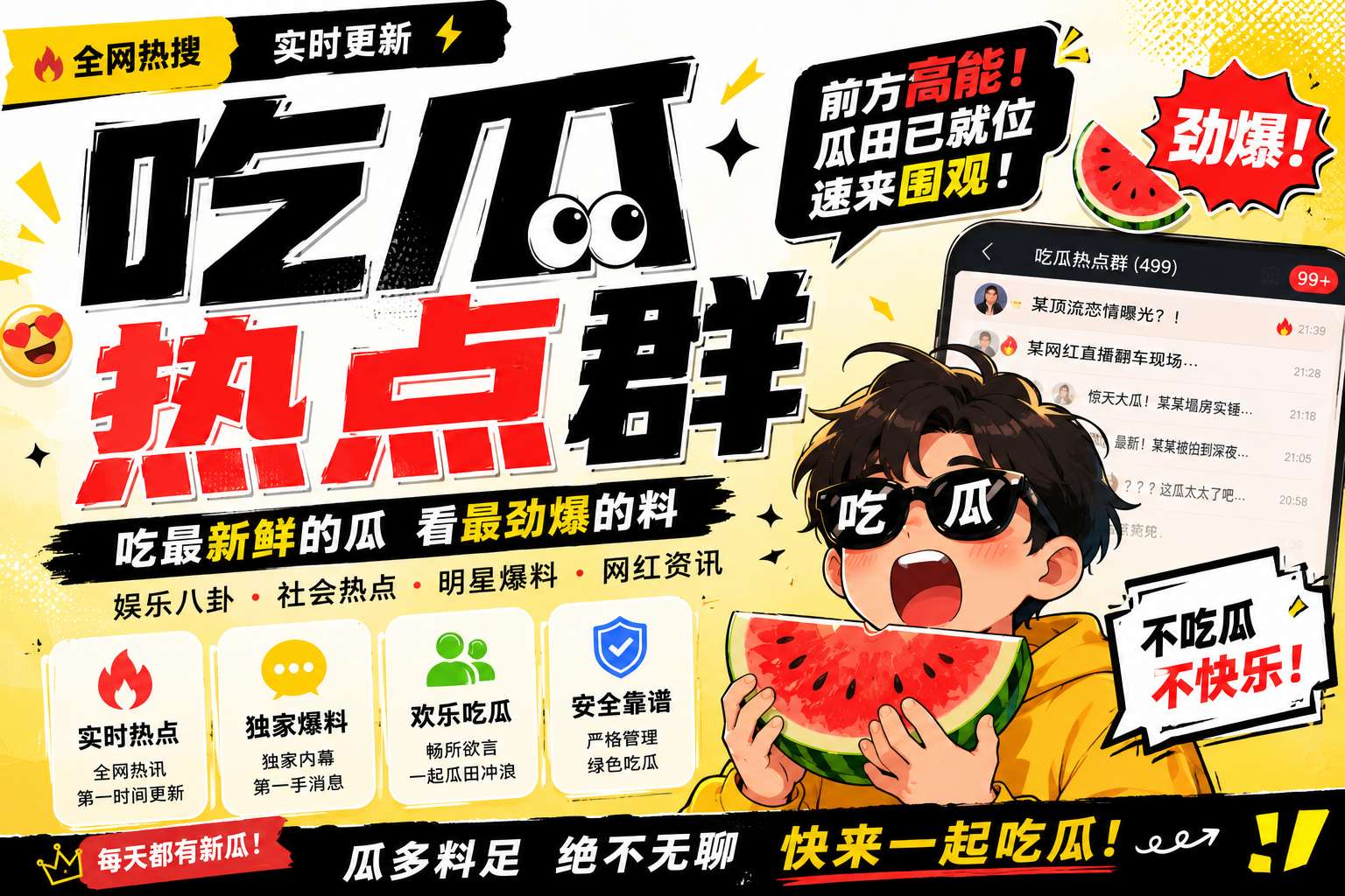 吃瓜热点群模板